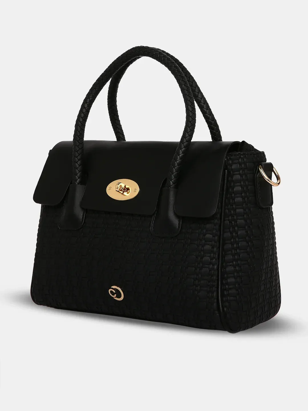 Caprese Andrea Medium Black Office Tote Bag