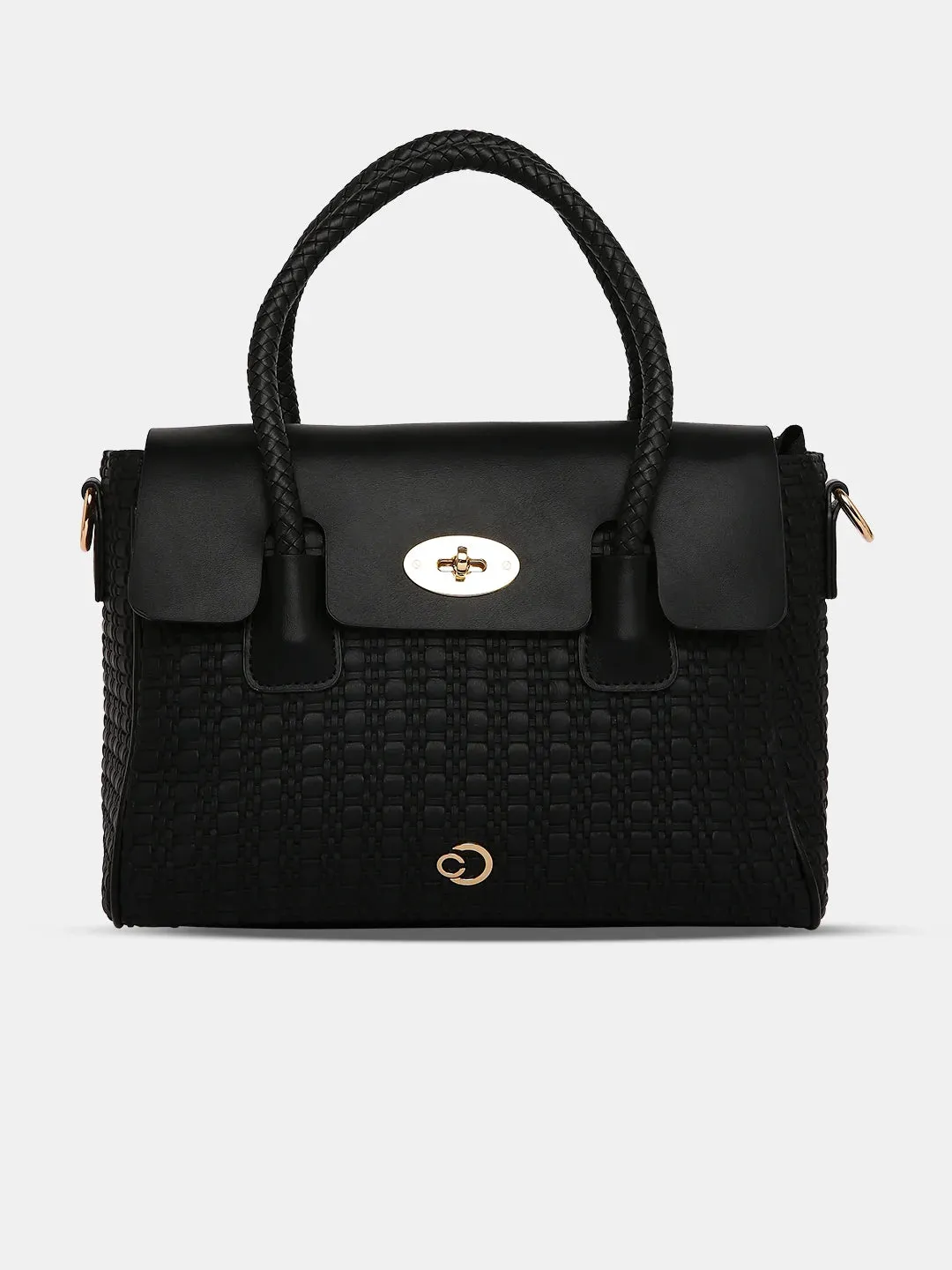 Caprese Andrea Medium Black Office Tote Bag