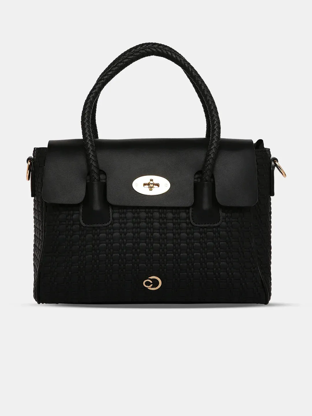 Caprese Andrea Medium Black Office Tote Bag