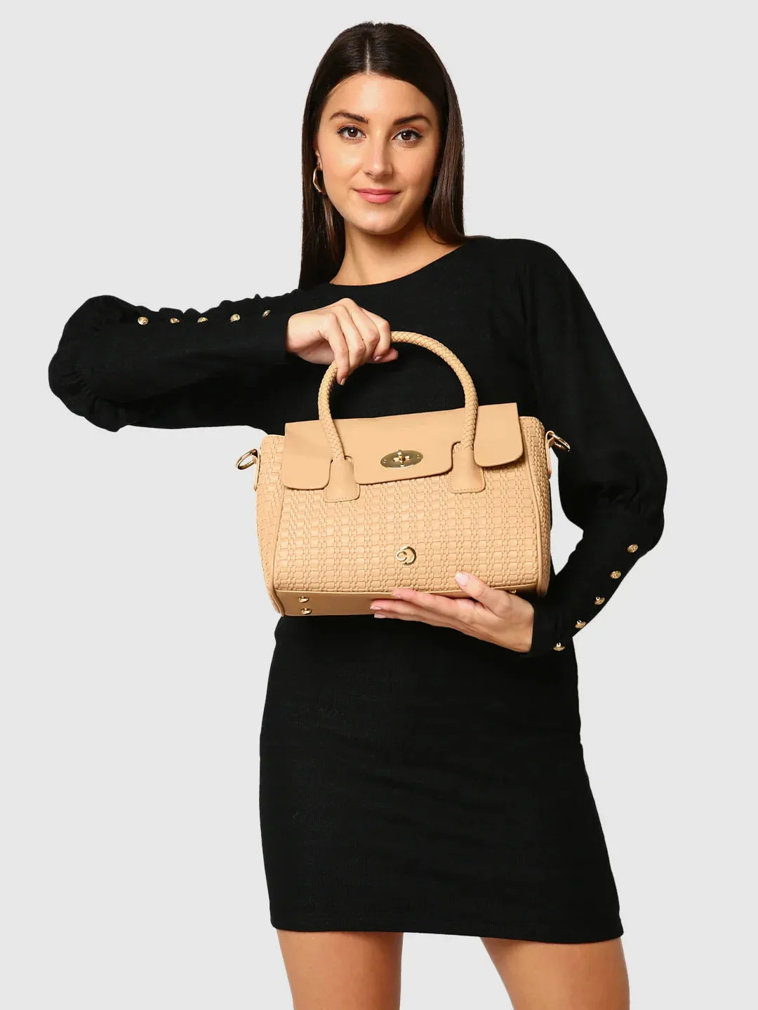 Caprese Andrea Medium Khaki Office Tote Bag