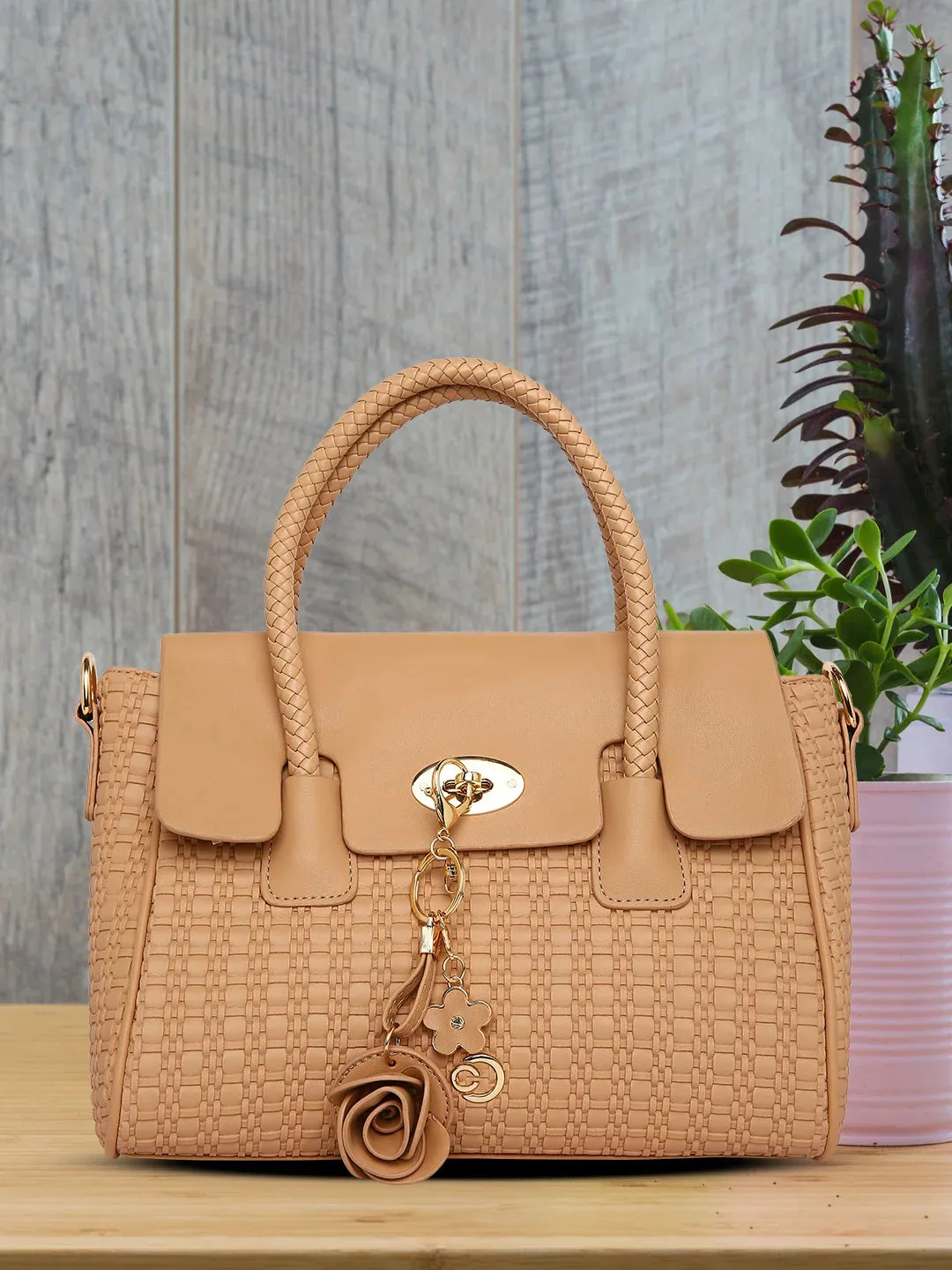 Caprese Andrea Medium Khaki Office Tote Bag
