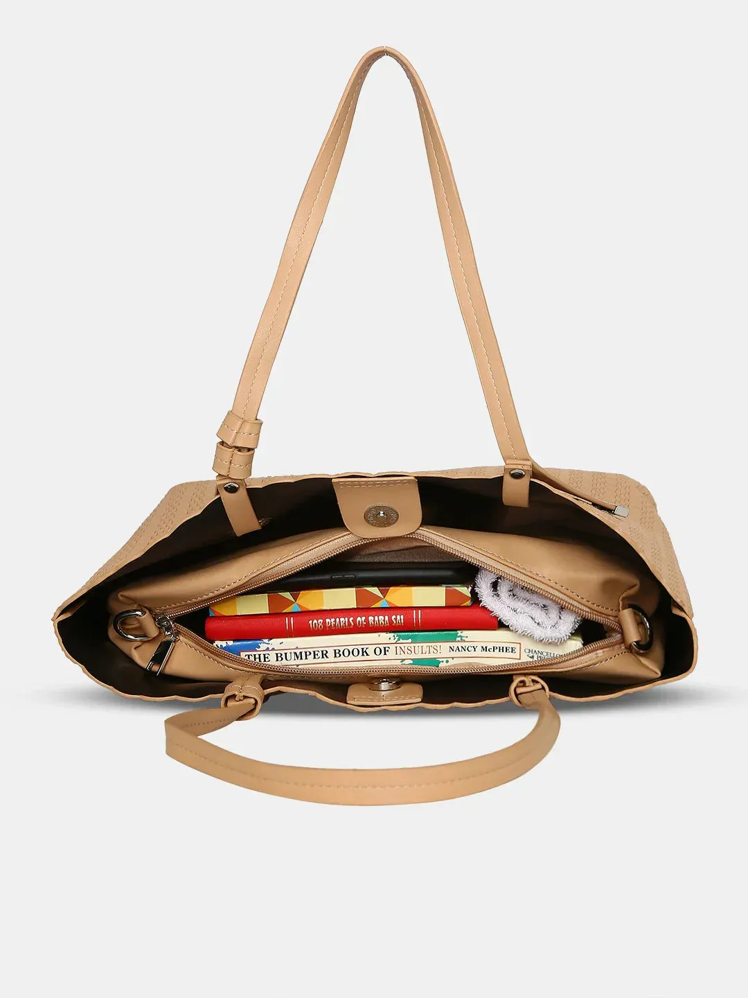 Caprese Andrea Small Khaki Office Tote Bag