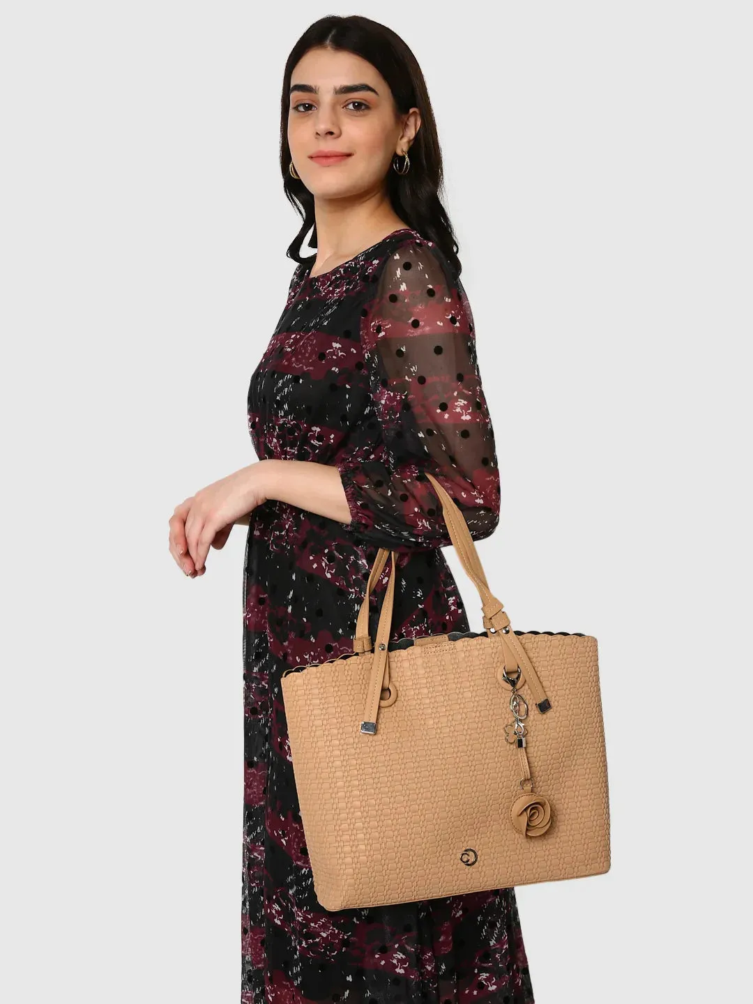 Caprese Andrea Small Khaki Office Tote Bag