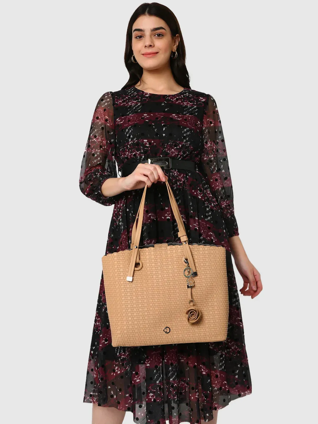 Caprese Andrea Small Khaki Office Tote Bag
