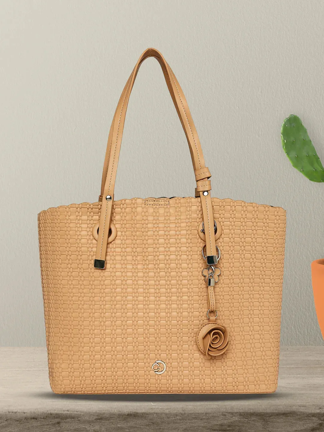 Caprese Andrea Small Khaki Office Tote Bag