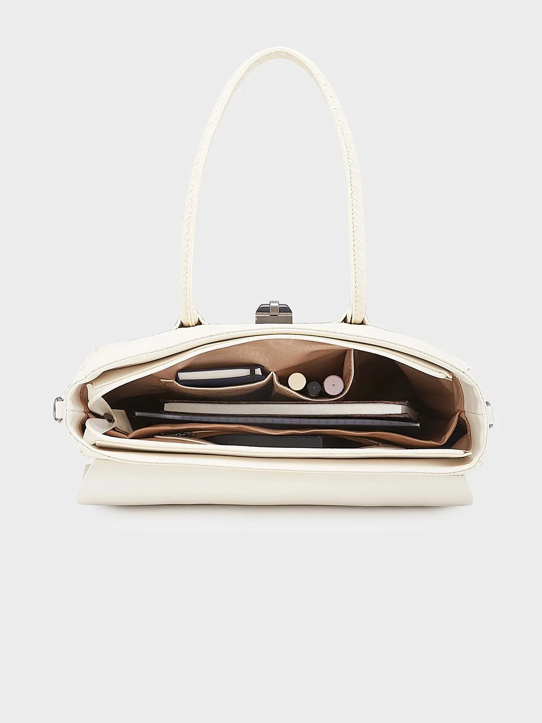 Caprese Renee Medium Beige Satchel Bag