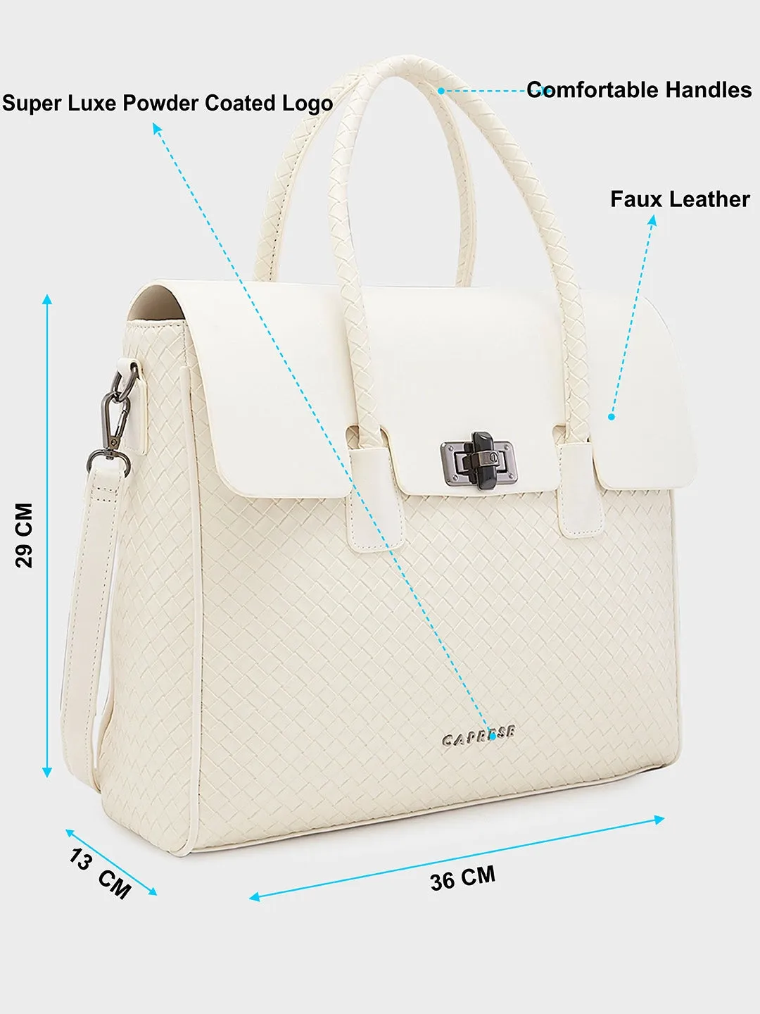Caprese Renee Medium Beige Satchel Bag