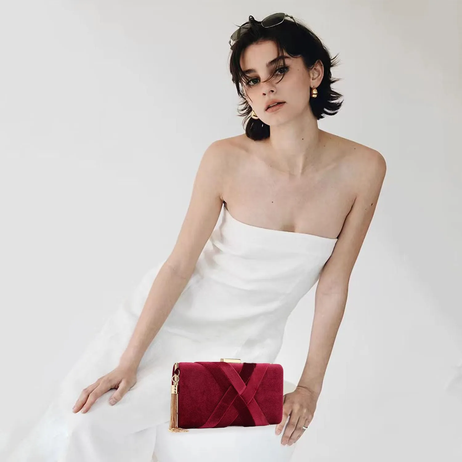 CARIEDO Women's Evening Handbag Clutch Bridal Purse for Wedding Prom Night Out Party