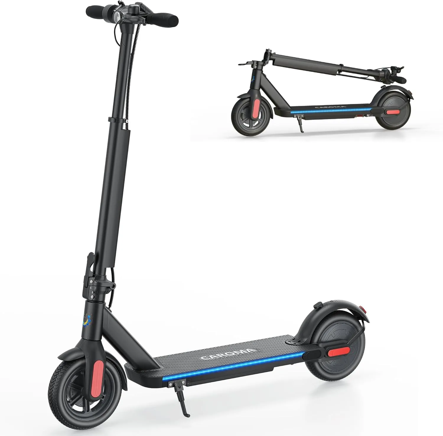 Caroma Electric Scooter, Max 20/25/30 Miles Ranges，350W/500W/750W Powerful Motor Electric Scooter for Adults & Kids，20/25 Mph Top Speed, Folding E Scooter with Dual Braking, Cruise Control
