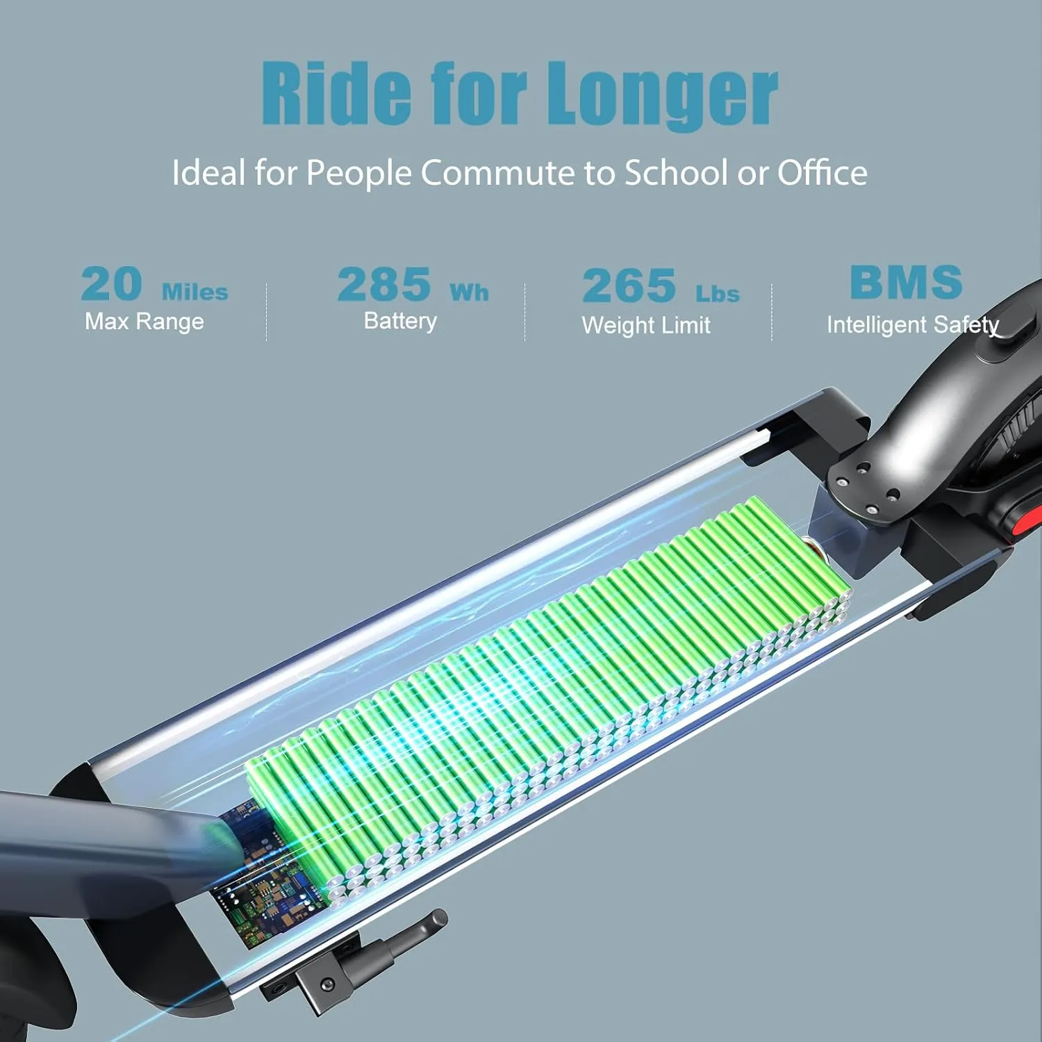 Caroma Electric Scooter, Max 20/25/30 Miles Ranges，350W/500W/750W Powerful Motor Electric Scooter for Adults & Kids，20/25 Mph Top Speed, Folding E Scooter with Dual Braking, Cruise Control