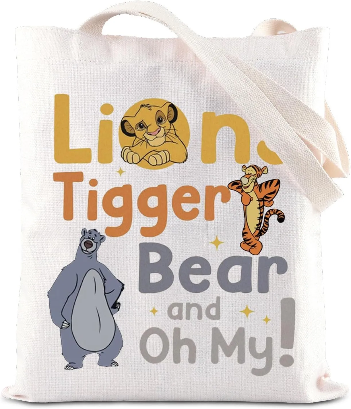 Cartoon Movie Inspired Gift Lion Tiggers And Bears Oh My Tote Bag WDW Magic Gift Family Vacation Trip Handbag