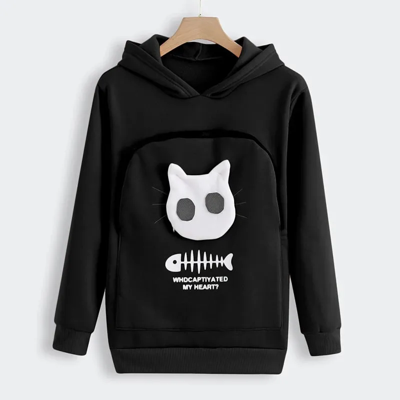 Cat Lovers Hoodie Winter Hoodies Sweatshirt Man Women Animal Cuddle Pouch Hood Pullover Carry Dog Cat Breathable Sweatshirts Hot