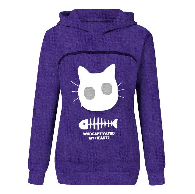 Cat Lovers Hoodie Winter Hoodies Sweatshirt Man Women Animal Cuddle Pouch Hood Pullover Carry Dog Cat Breathable Sweatshirts Hot