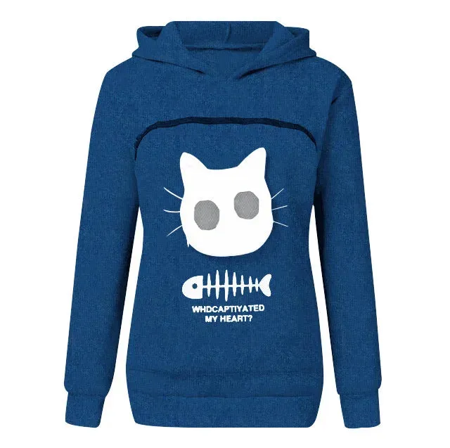 Cat Lovers Hoodie Winter Hoodies Sweatshirt Man Women Animal Cuddle Pouch Hood Pullover Carry Dog Cat Breathable Sweatshirts Hot