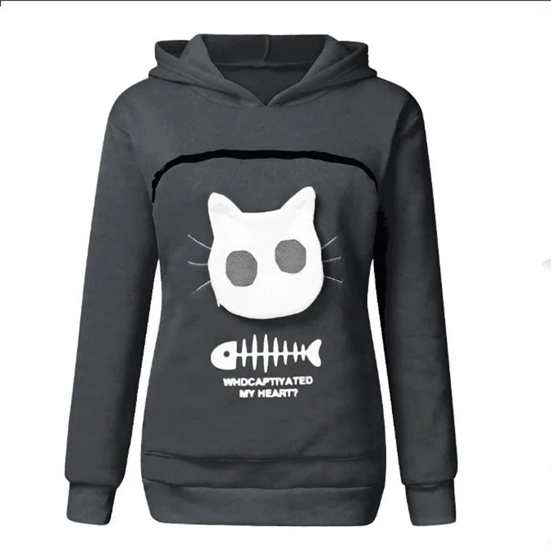 Cat Lovers Hoodie Winter Hoodies Sweatshirt Man Women Animal Cuddle Pouch Hood Pullover Carry Dog Cat Breathable Sweatshirts Hot