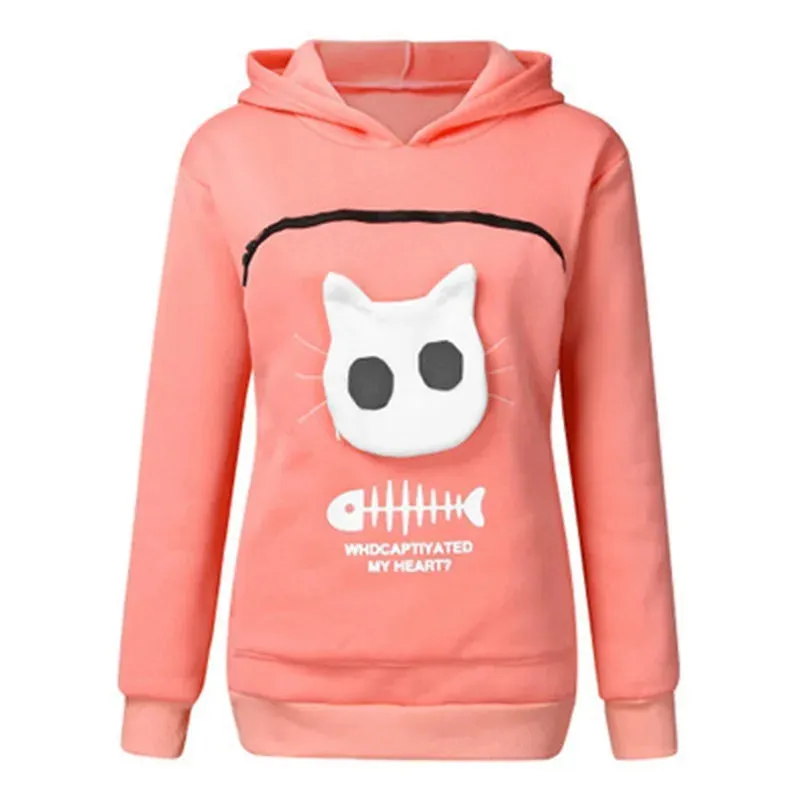 Cat Lovers Hoodie Winter Hoodies Sweatshirt Man Women Animal Cuddle Pouch Hood Pullover Carry Dog Cat Breathable Sweatshirts Hot
