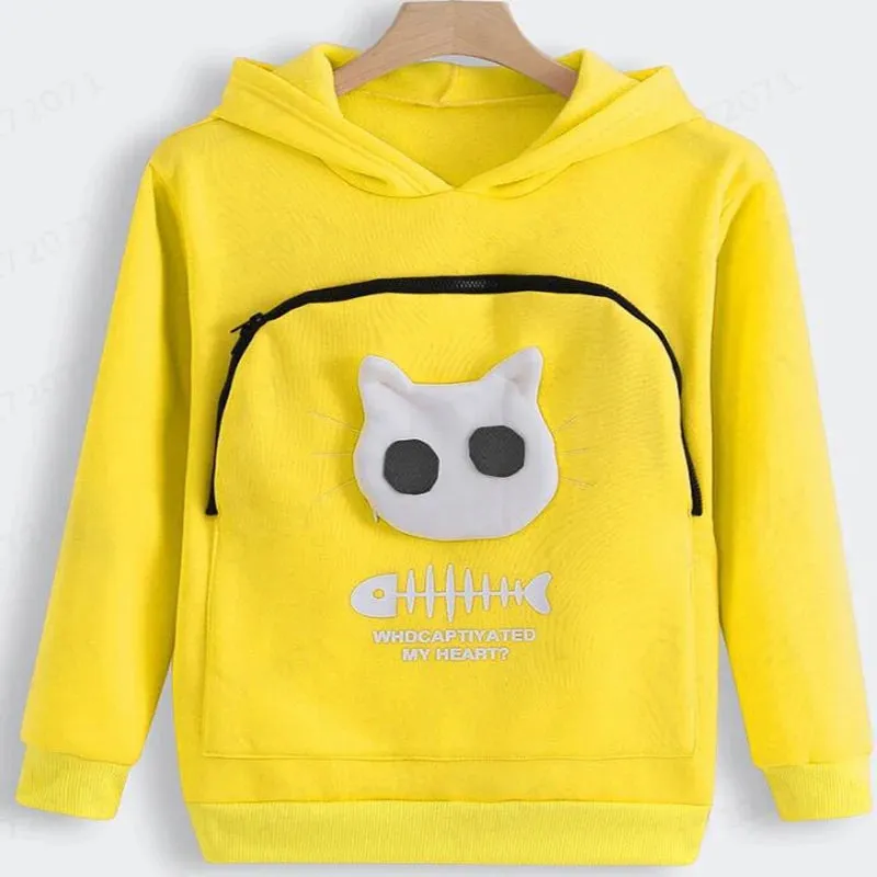 Cat Lovers Hoodie Winter Hoodies Sweatshirt Man Women Animal Cuddle Pouch Hood Pullover Carry Dog Cat Breathable Sweatshirts Hot