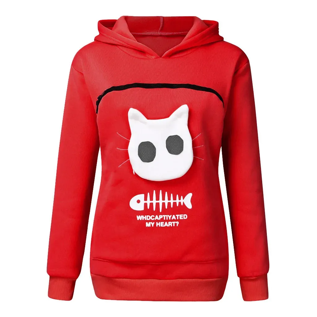 Cat Lovers Hoodie Winter Hoodies Sweatshirt Man Women Animal Cuddle Pouch Hood Pullover Carry Dog Cat Breathable Sweatshirts Hot