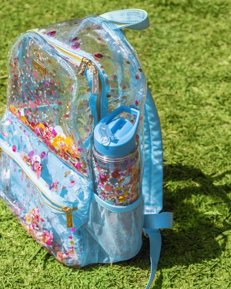 Celebrate Confetti Water Bottle with Straw