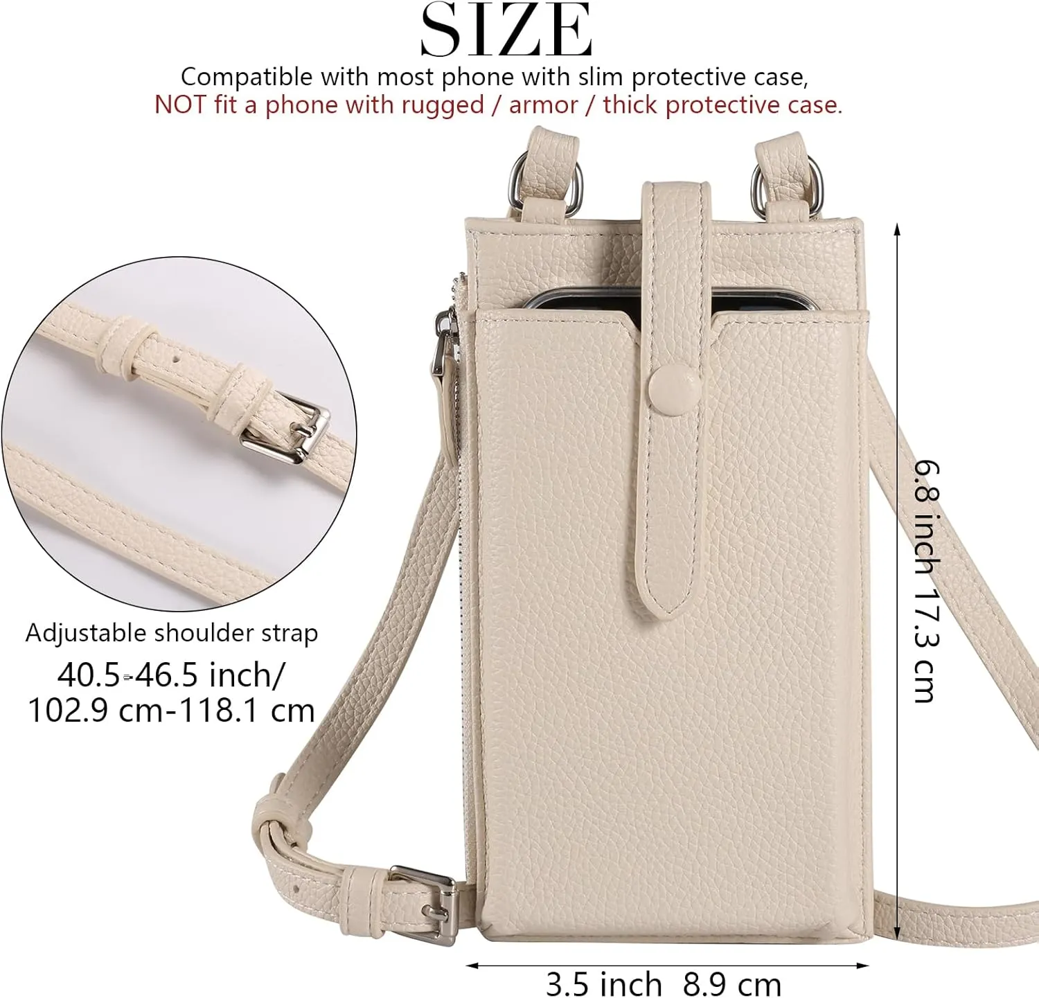 Cell Phone Purse Wallet Small Crossbody Bags for Women with Adjustable Shoulder Straps and Card Slots