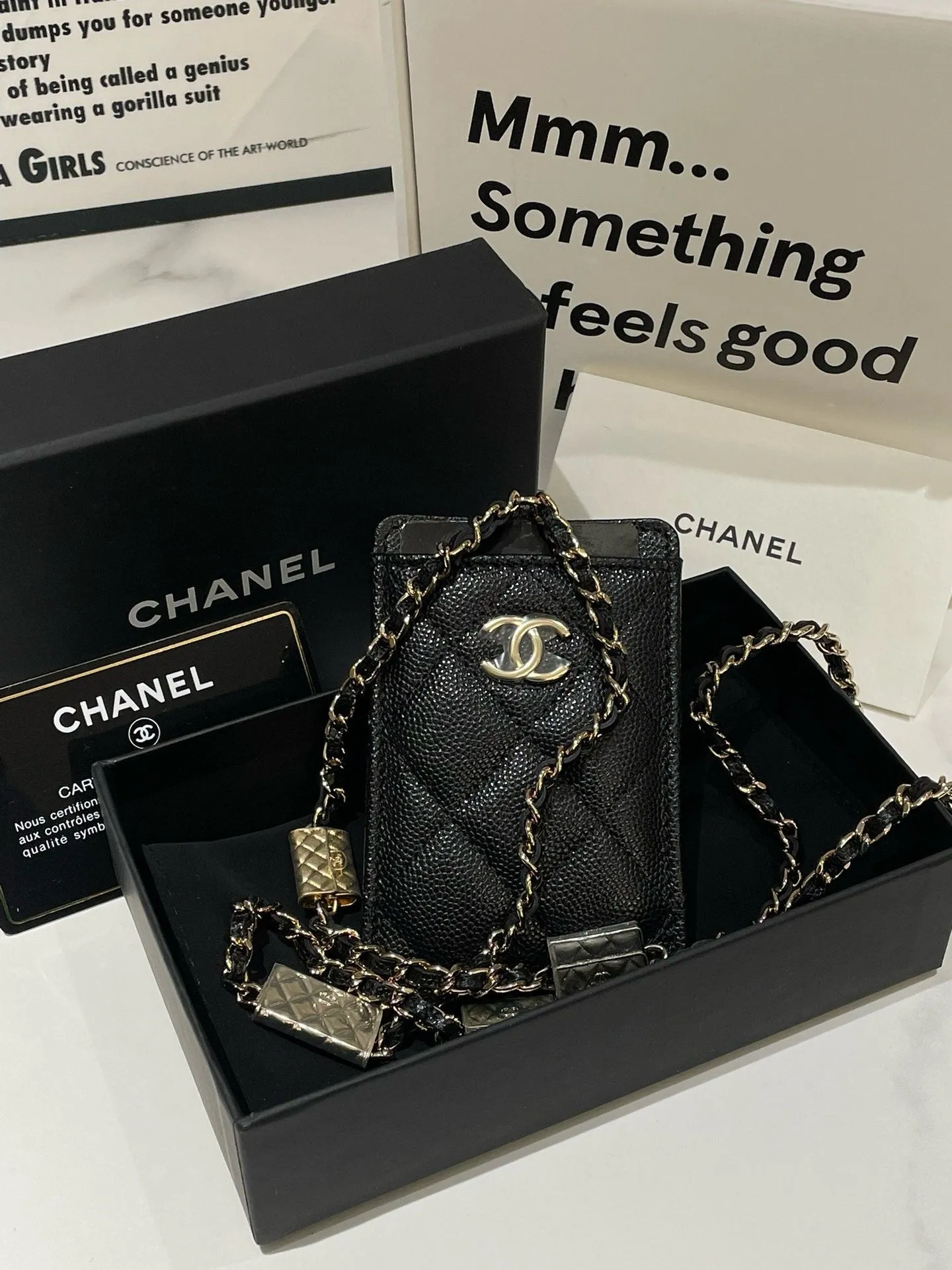 Chain, Chanel Crossbody Bag Holder High-trust Black Leather Caviar Card On Wholesale