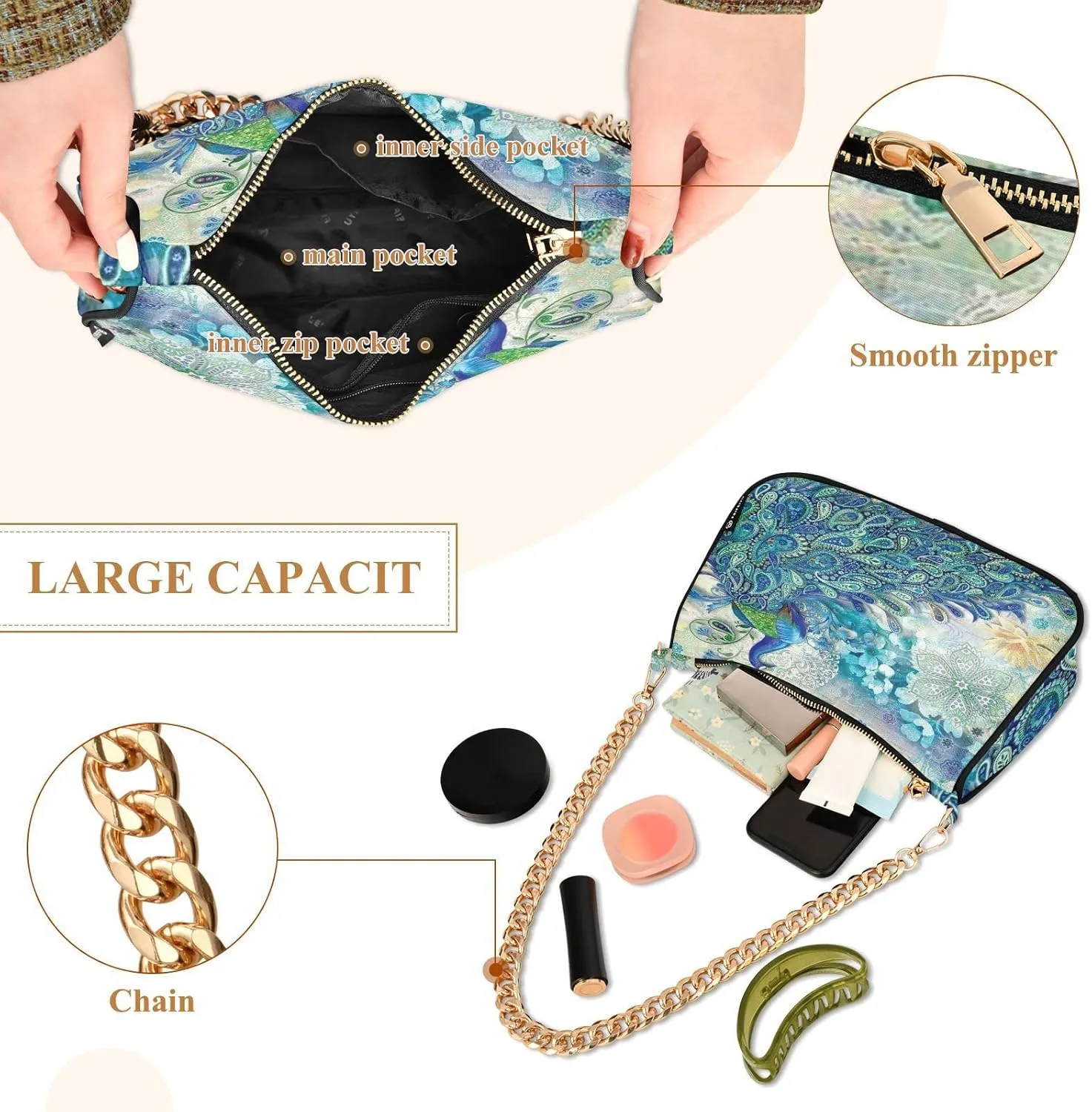 Chain Shoulder Bag Tote Handbag Purse for Women