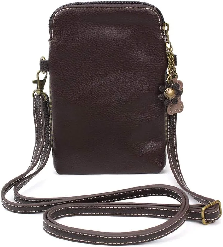 CHALA Cell Phone Crossbody Purse-Women PU Leather/Canvas Multicolor Handbag with Adjustable Strap