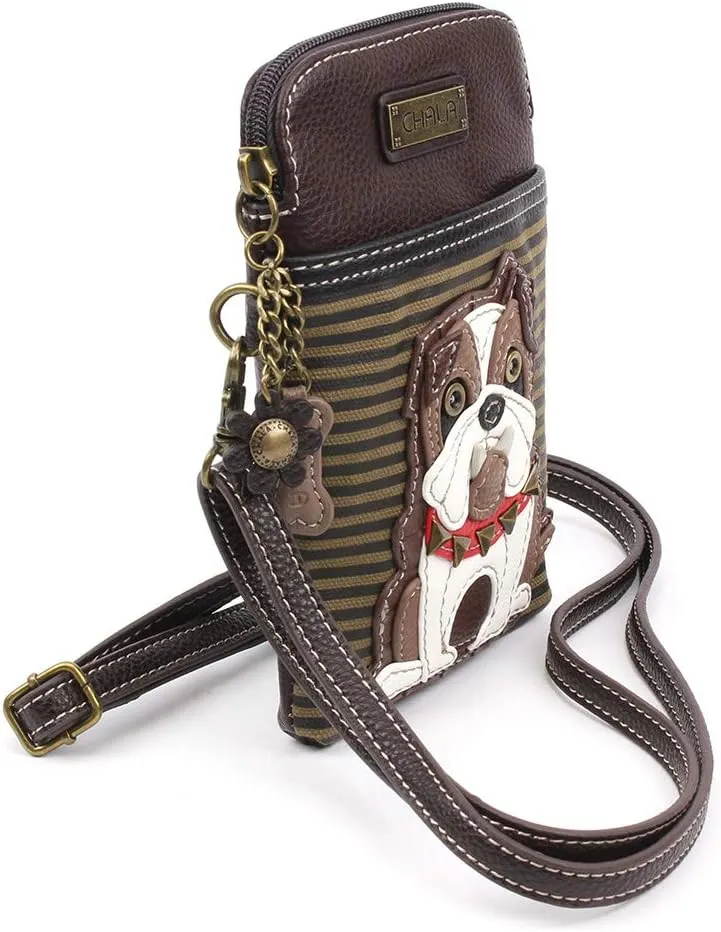 CHALA Cell Phone Crossbody Purse-Women PU Leather/Canvas Multicolor Handbag with Adjustable Strap