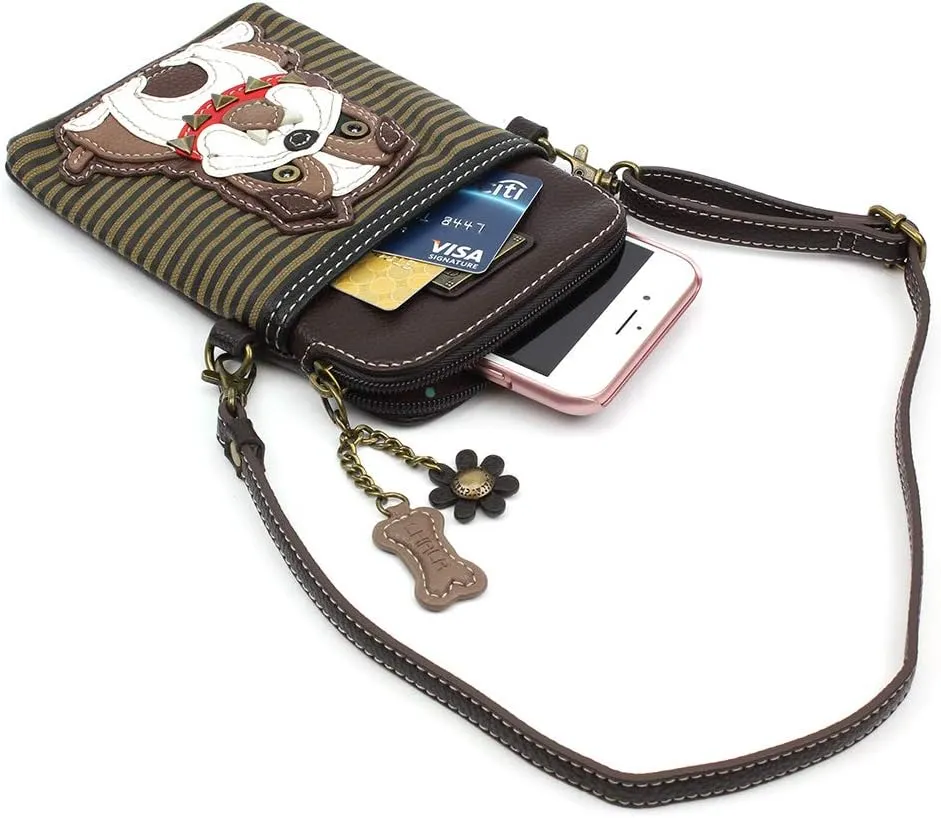 CHALA Cell Phone Crossbody Purse-Women PU Leather/Canvas Multicolor Handbag with Adjustable Strap