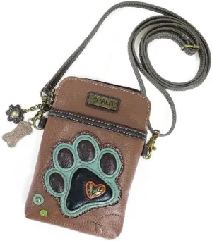 CHALA Cell Phone Crossbody Purse-Women PU Leather/Canvas Multicolor Handbag with Adjustable Strap