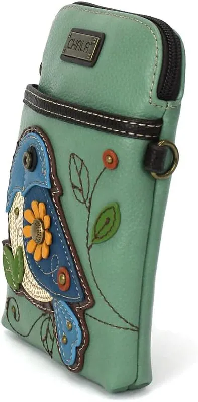 CHALA Cell Phone Crossbody Purse-Women PU Leather/Canvas Multicolor Handbag with Adjustable Strap