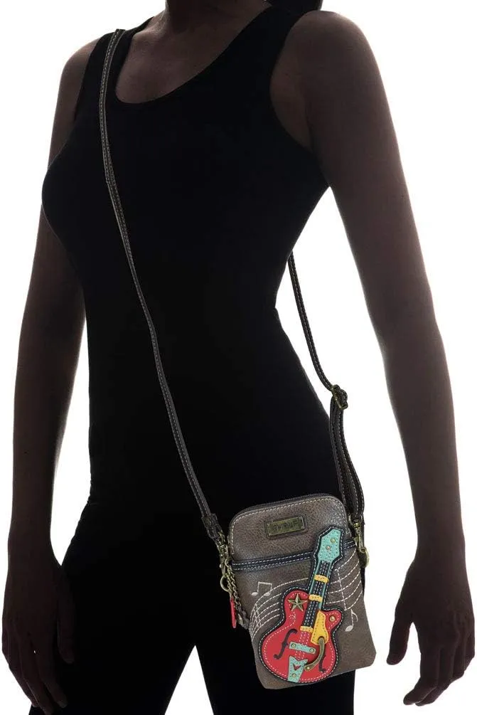 CHALA Cell Phone Crossbody Purse-Women PU Leather/Canvas Multicolor Handbag with Adjustable Strap