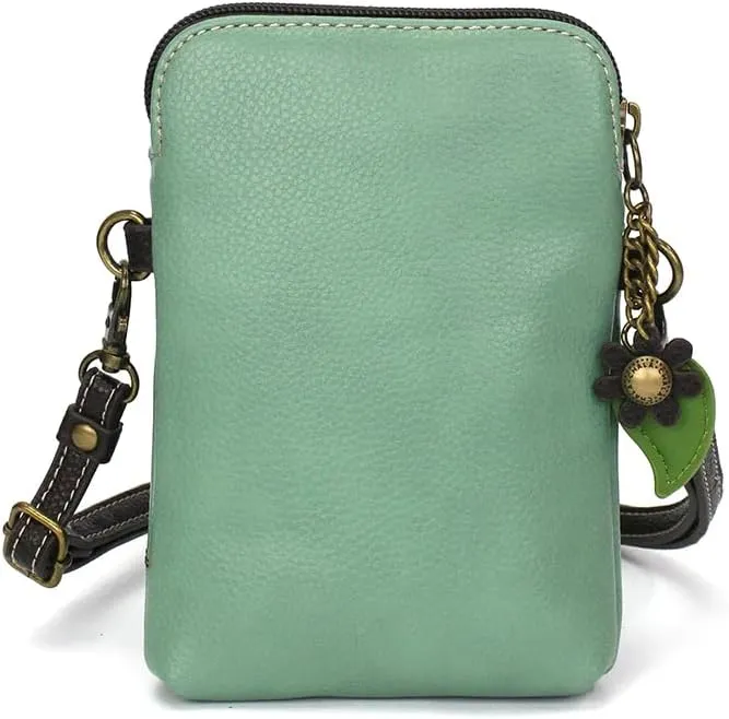 CHALA Cell Phone Crossbody Purse-Women PU Leather/Canvas Multicolor Handbag with Adjustable Strap