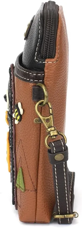 CHALA Cell Phone Crossbody Purse-Women PU Leather/Canvas Multicolor Handbag with Adjustable Strap