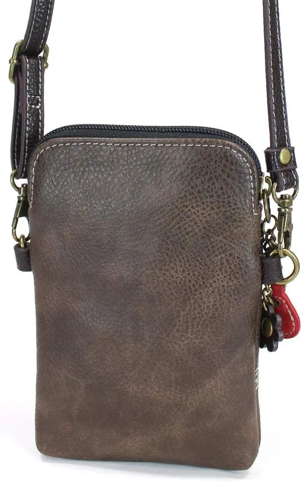 CHALA Cell Phone Crossbody Purse-Women PU Leather/Canvas Multicolor Handbag with Adjustable Strap