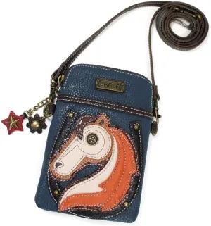 CHALA Cell Phone Crossbody Purse-Women PU Leather/Canvas Multicolor Handbag with Adjustable Strap