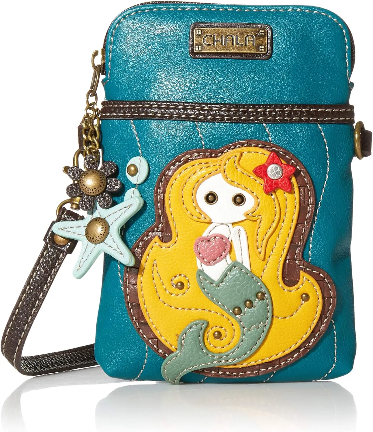Chala Cellphone Crossbody Handbag Mermaid/Blue, 5 x 7.5 x 1