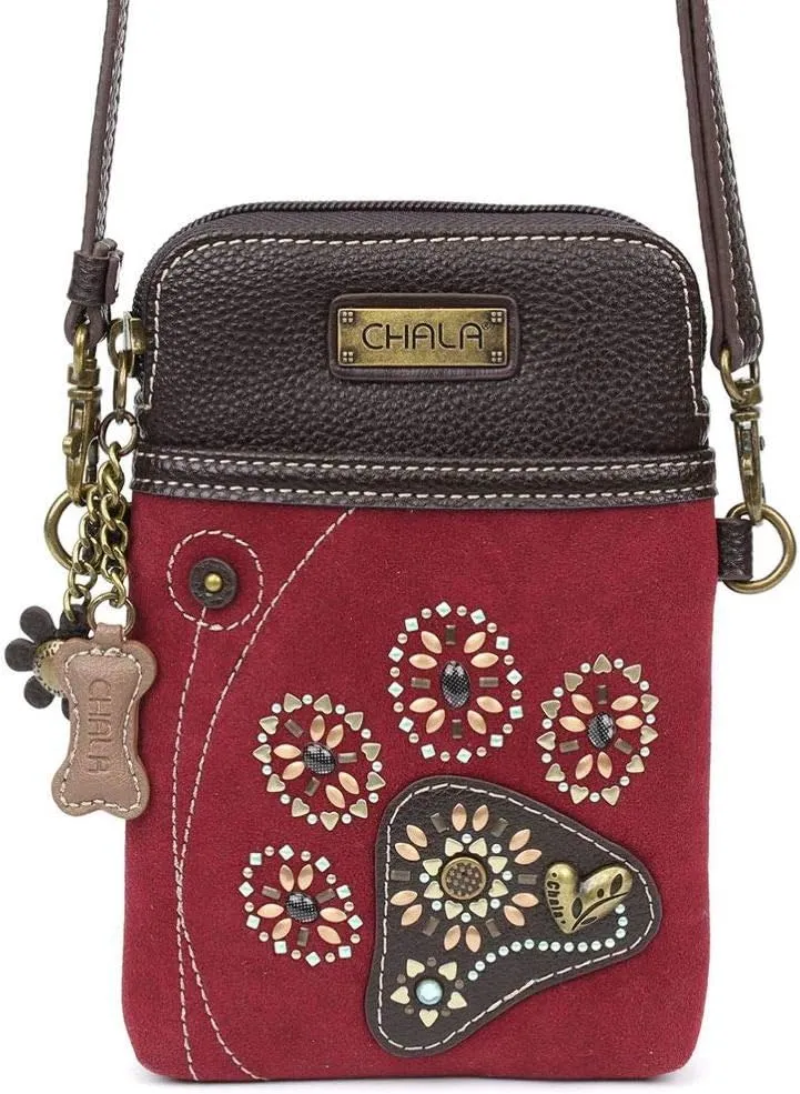 CHALA Dazzled Cell Phone Crossbody Purse-Women PU Leather Multicolor Handbag with Adjustable Strap