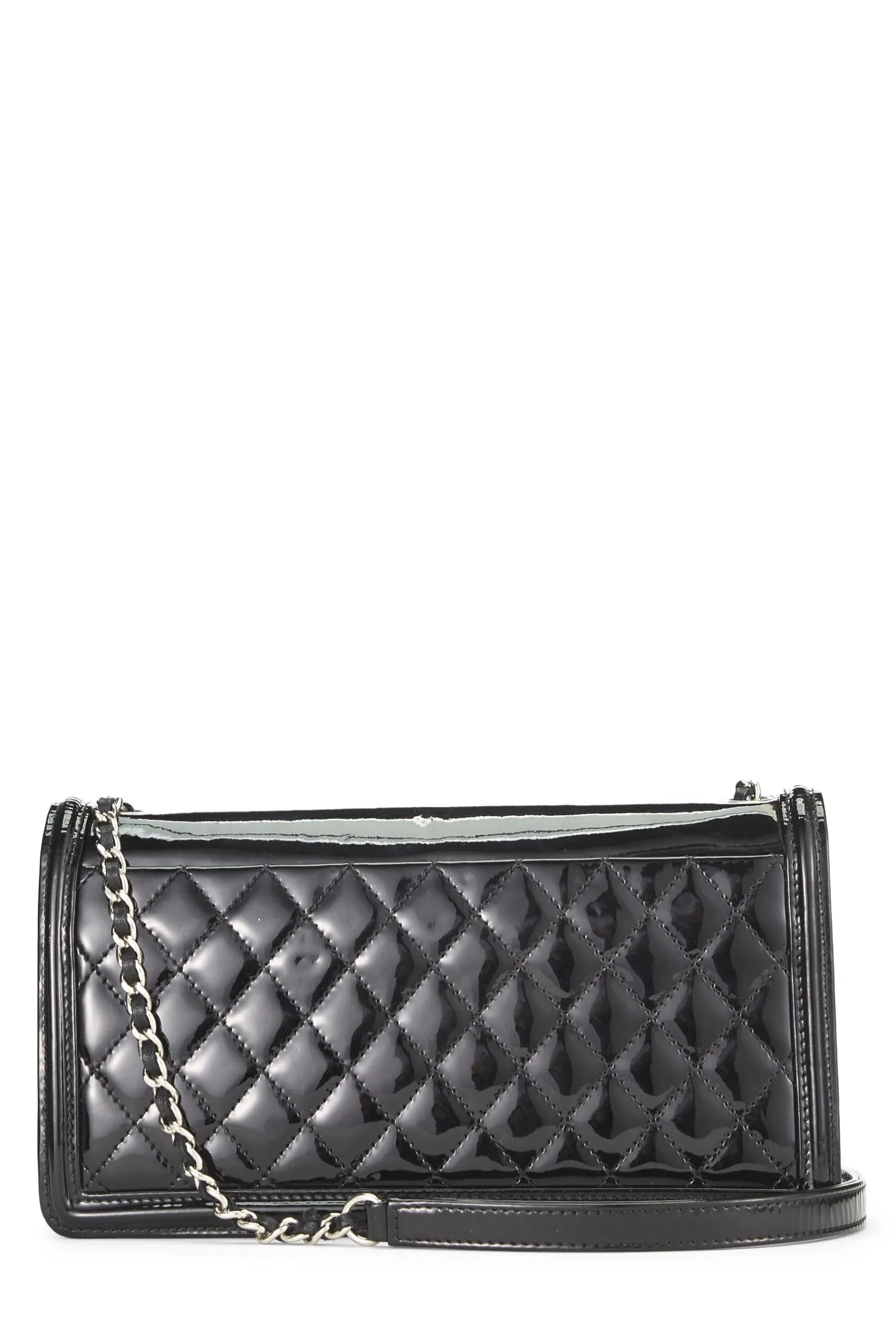 Chanel,  Black Patent Leather Boy Brick Flap, Black