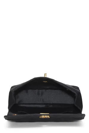 Chanel,  Black Quilted Satin Half Flap Mini, Black