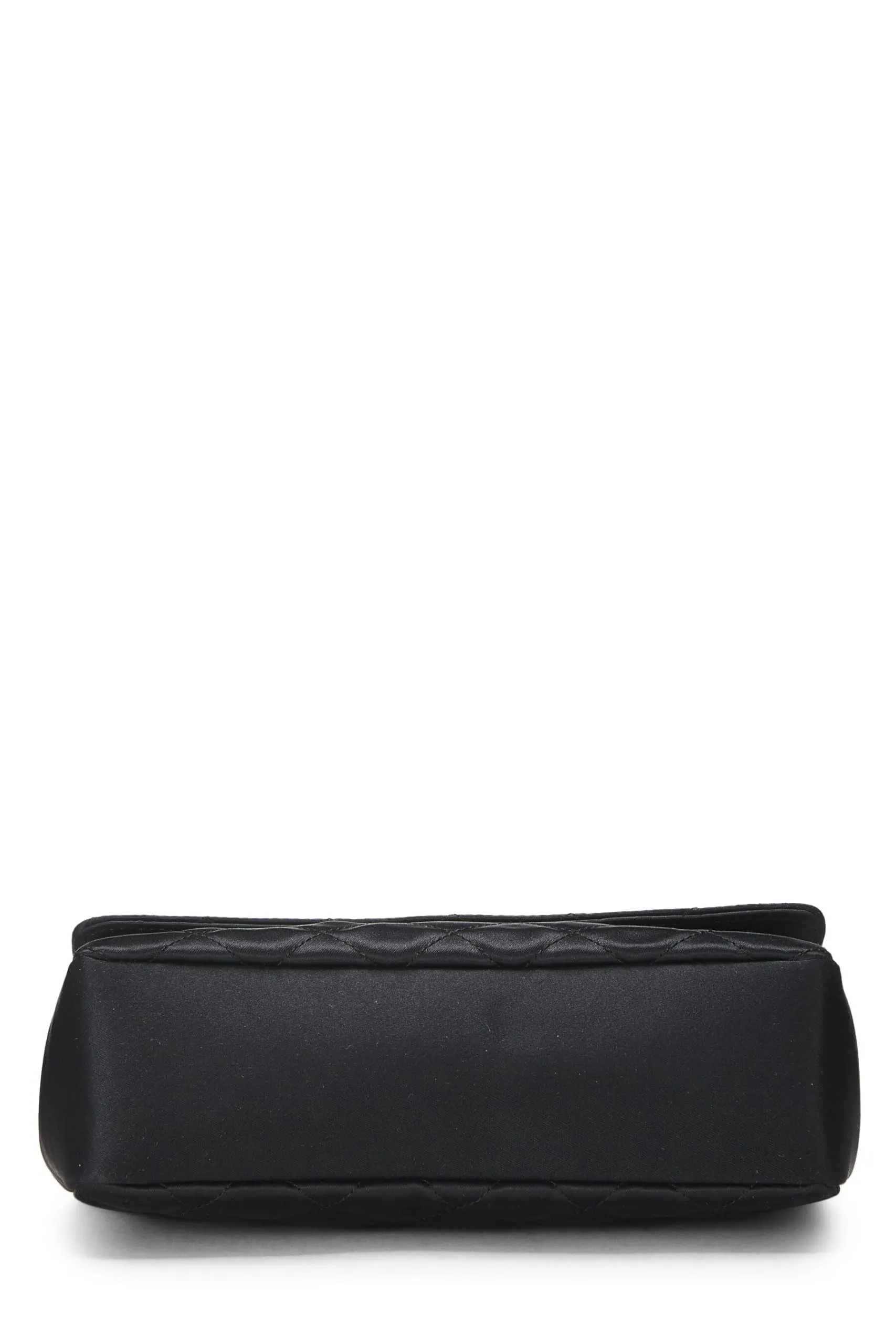 Chanel,  Black Quilted Satin Half Flap Mini, Black