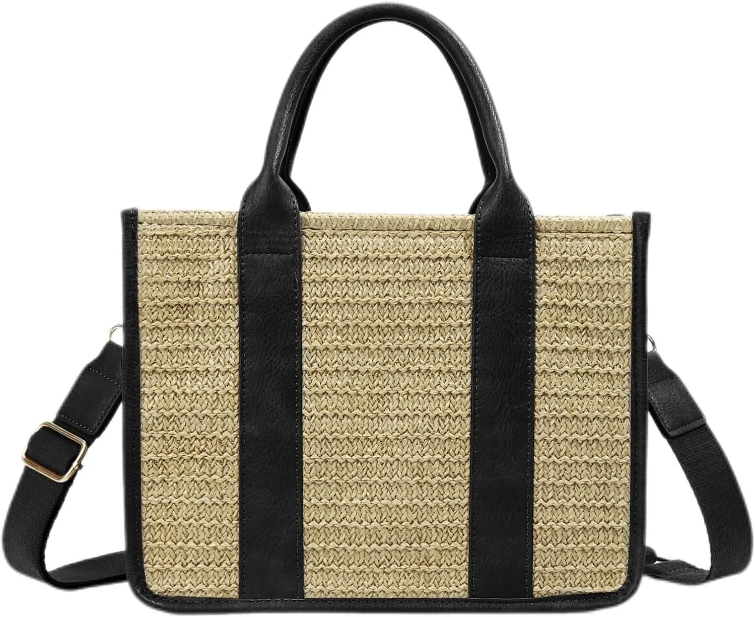 Checkered Crossbody Bag Black and White Purse Canvas Shoulder Bag Casual Tote Handbags for Work Travel