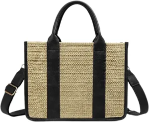 Checkered Crossbody Bag Black and White Purse Canvas Shoulder Bag Casual Tote Handbags for Work Travel