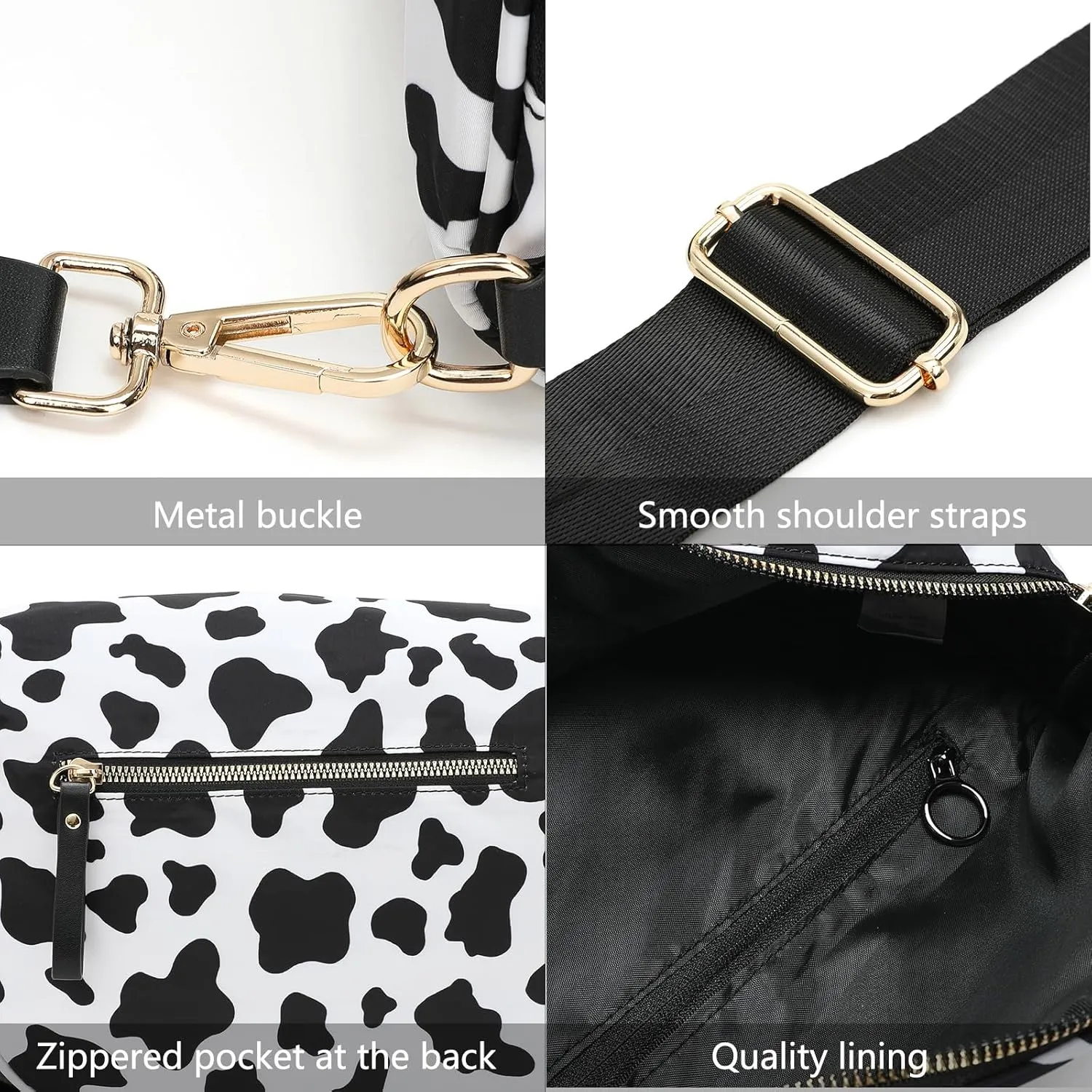 Checkered Crossbody Bag for Women - Nylon Sling Bags with Shoulder Strap, Wallets Purse Handbags