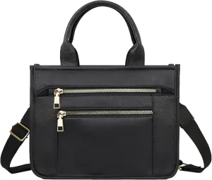 Checkered Crossbody Bag for Women PU Leather Tote Bag Black and White Plaid Pattern Purse Shoulder Bag for Work Travel