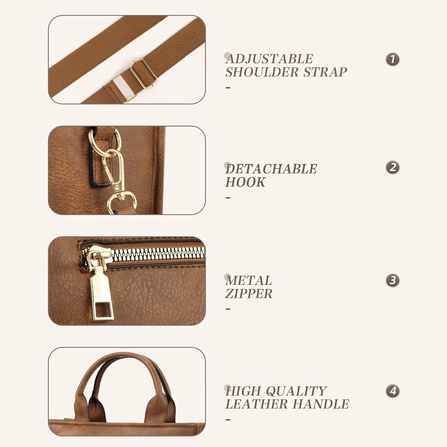 Checkered Crossbody Bag for Women PU Leather Tote Bag Black and White Plaid Pattern Purse Shoulder Bag for Work Travel