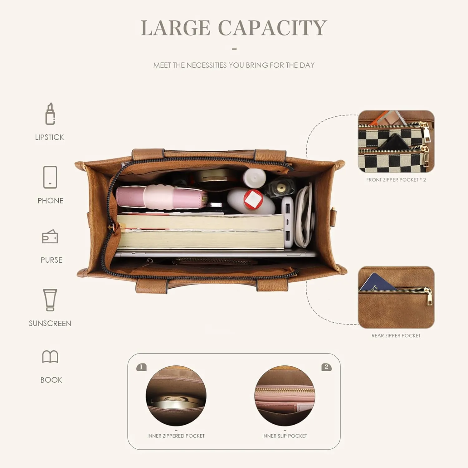 Checkered Crossbody Bag for Women PU Leather Tote Bag Black and White Plaid Pattern Purse Shoulder Bag for Work Travel