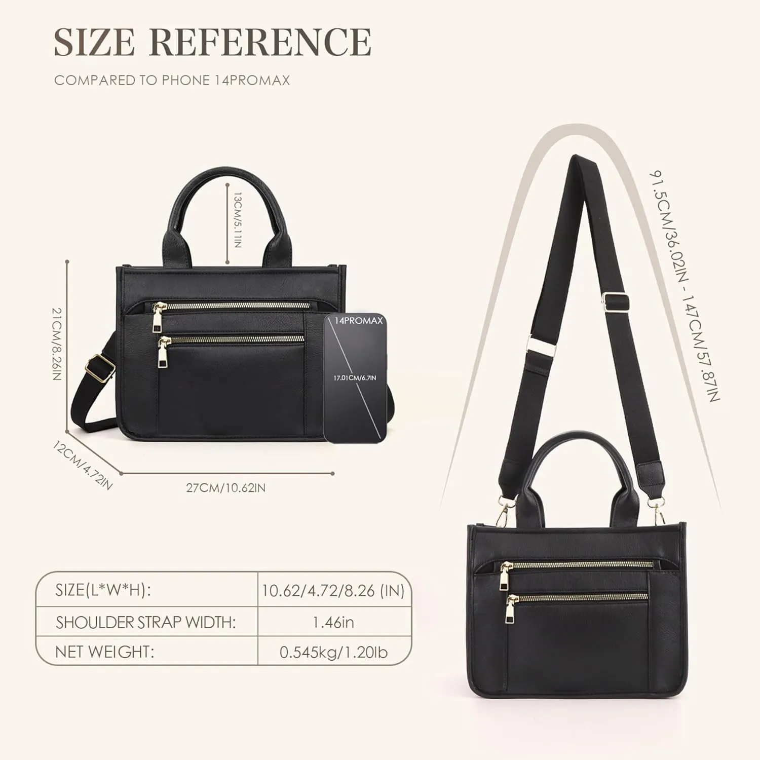 Checkered Crossbody Bag for Women PU Leather Tote Bag Black and White Plaid Pattern Purse Shoulder Bag for Work Travel