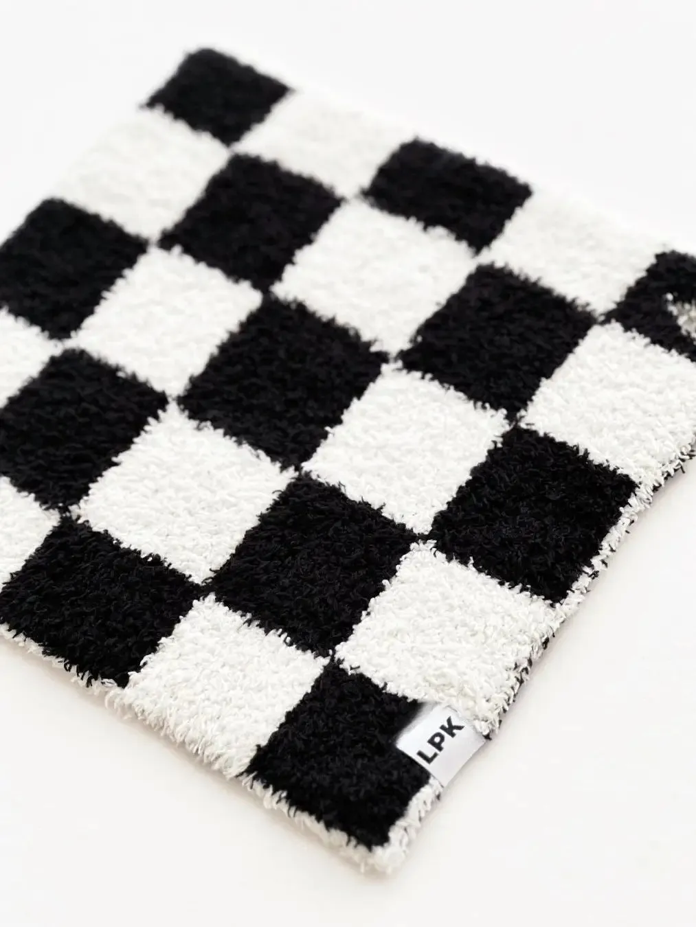 Checkered Lovey Blanket in Black   White