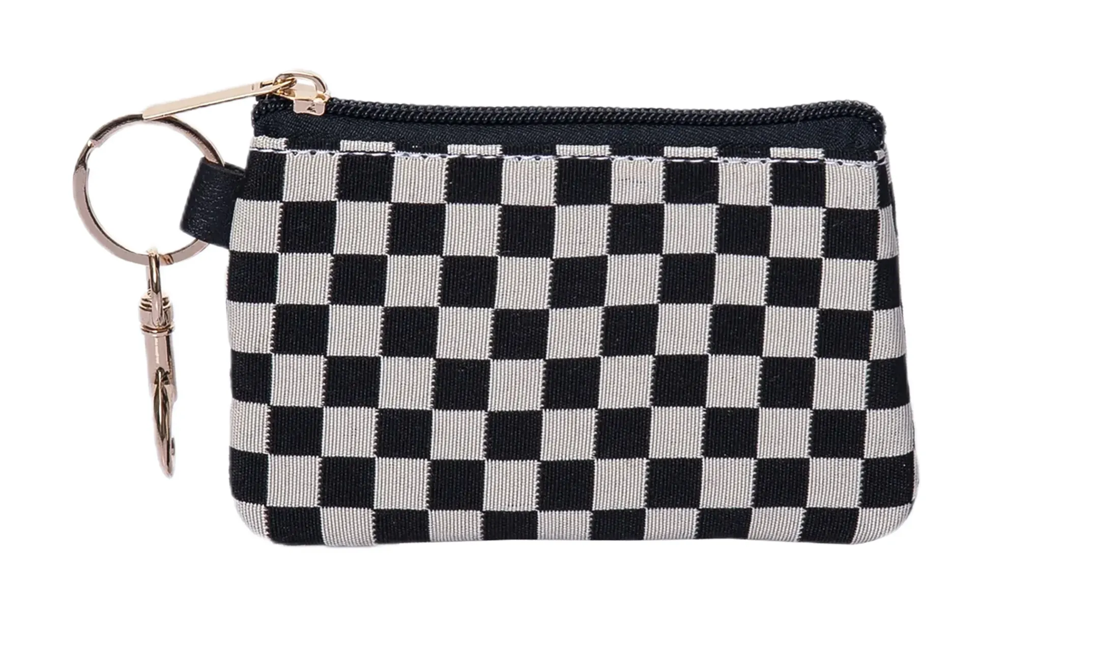 CHECKERED ZIP WALLET